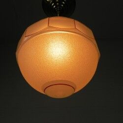 Art Deco pendant light with 12-sided glass ball, 1930s