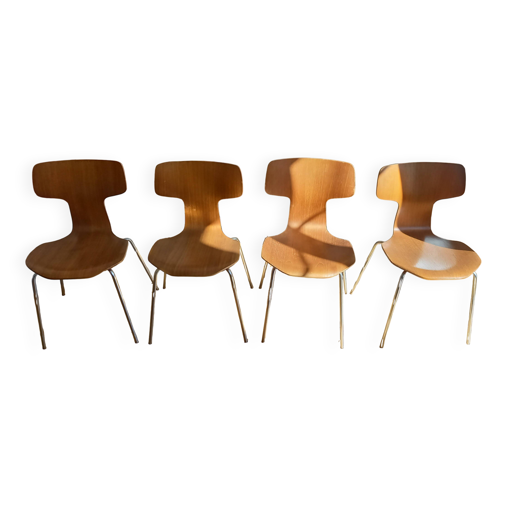 Lot de 4 Chaises Arne Jacobsen modèle Hammer