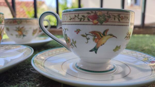 4 tasses à thé Villeroy et Boch Golden Birds