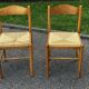 Paire de chaises en bois et paille – années 50-60