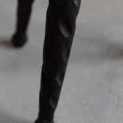 Sculpted wooden tripod chair in French Wabi Sabi, early 20th century.