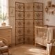 Vintage 1960s curved rattan screen