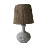 Vintage frosted glass lamp and rope lampshade