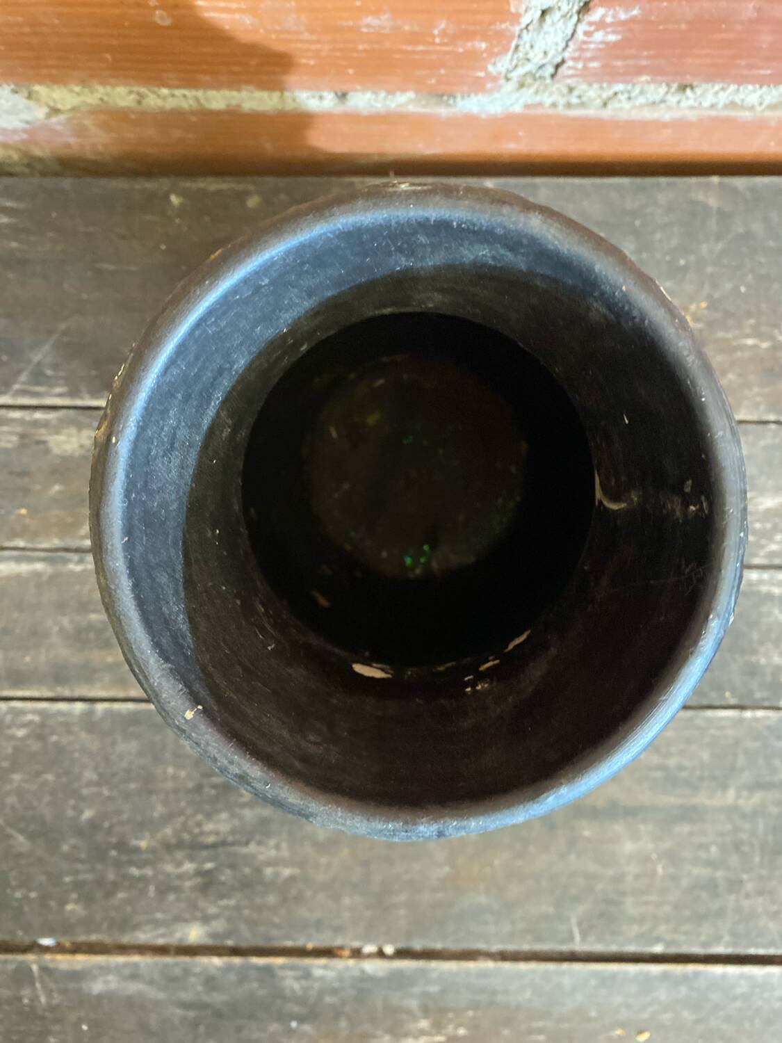 Vintage 1970s Black Ceramic Vase from VALLAURIS #D695