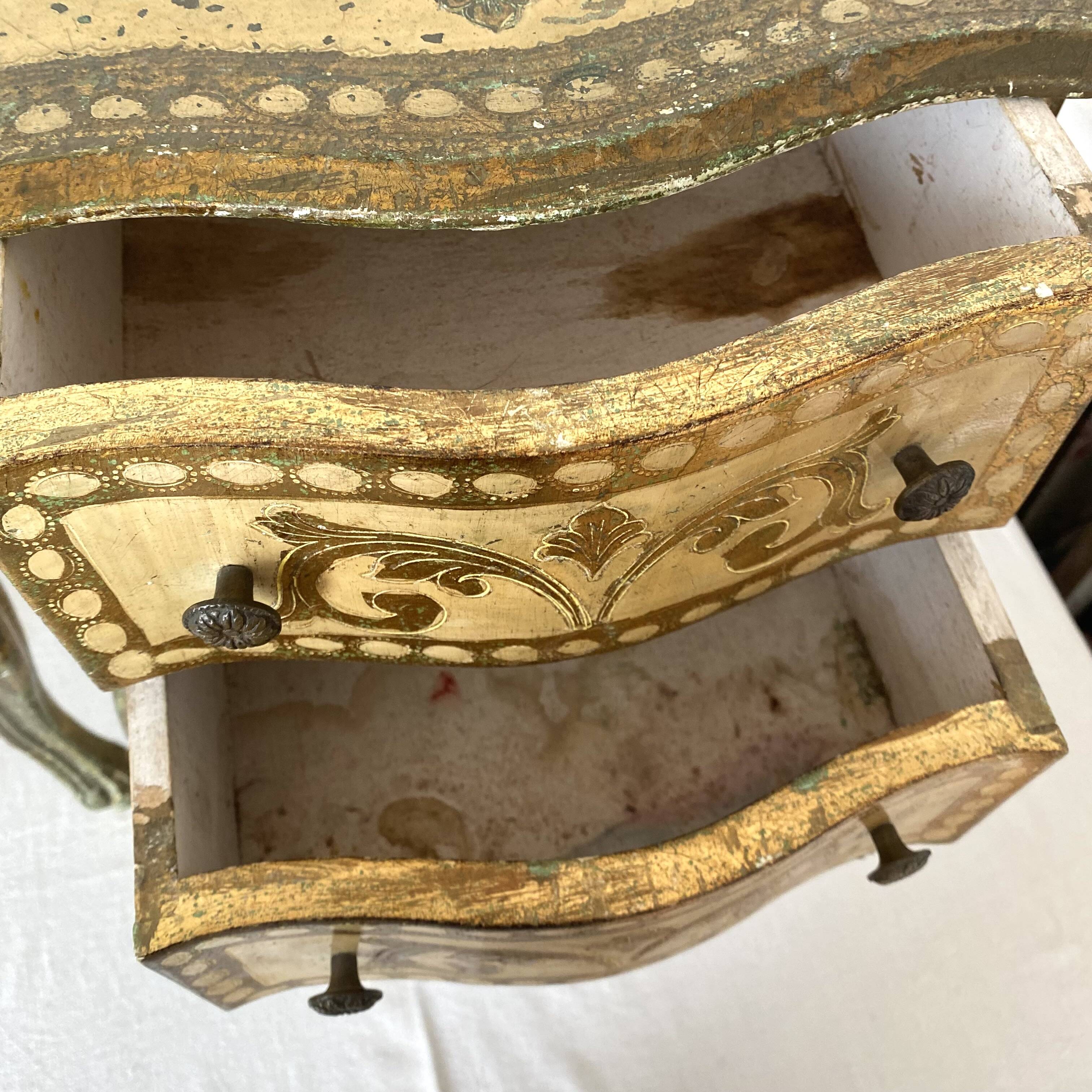 Pair of Italian Venetian-style bedside tables