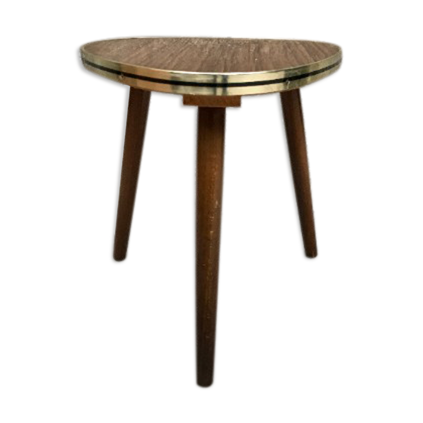 Small brown coffee table, vintage tripod door plant