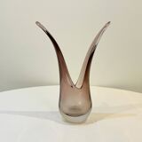 Vintage vase for ikebana or floral arrangement in amethyst crystal from VANNES ART FRANCE