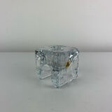 Juhava "ice cube" glass candlestick, vintage