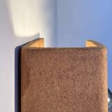 Vintage raw clay chamotte wall light, Guy Bareff, France 1970