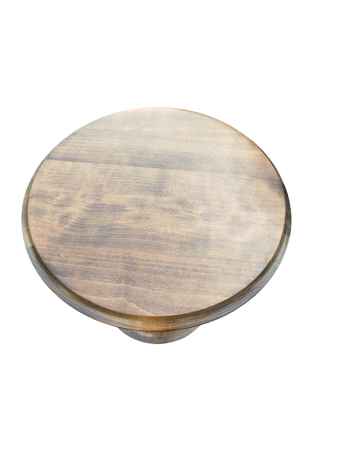 Side table, solid wood pedestal table, 1960s