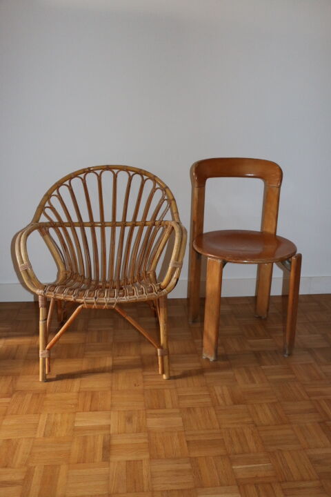 2 fauteuils rotin adulte 1960