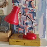Lampe de bureau à poser rouge vintage année 70