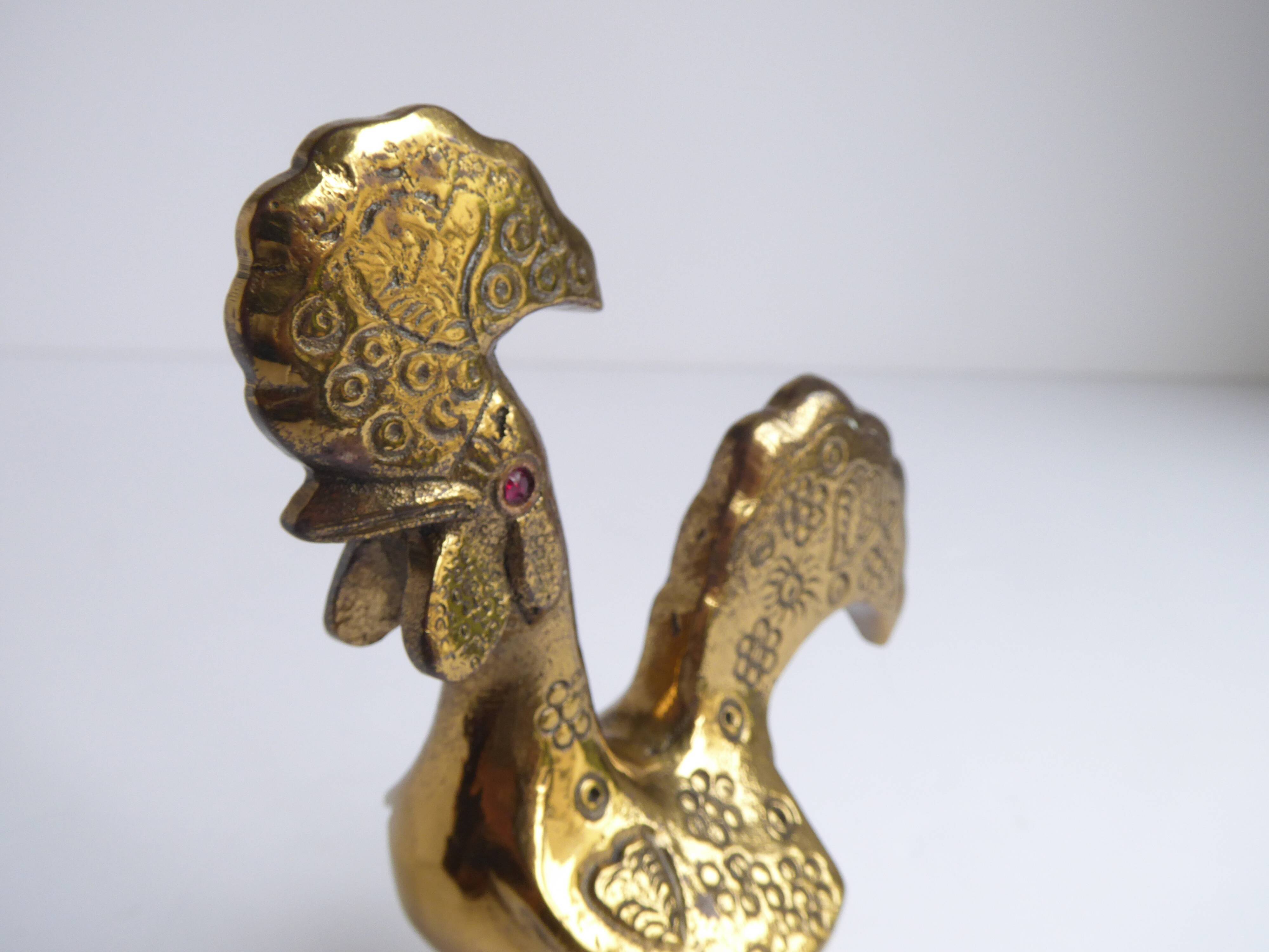 Decorative bronze rooster