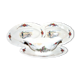 Set of 2 raviers and 1 Obernai saucière in earthenware of Sarreguemines - Décor of Loux