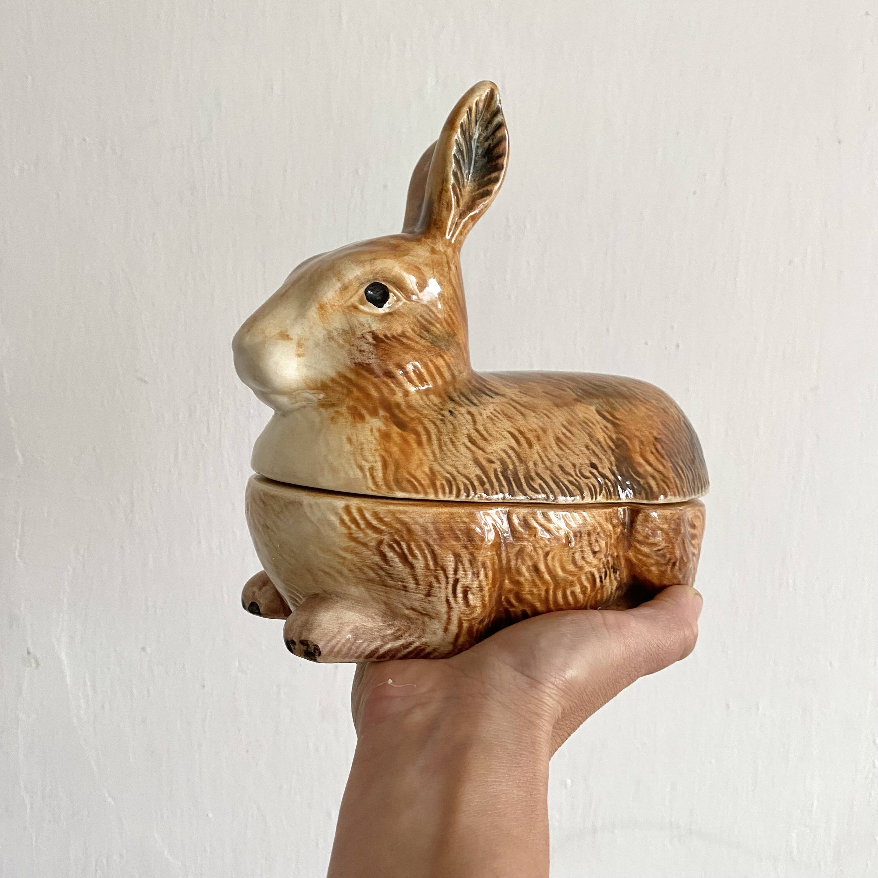 Ceramic rabbit, zoomorphic terrine