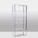 Pair of 6-shelf shelves with chrome-plated metal frames. 1970s.