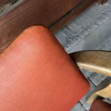 Red Art Deco office chair in wood, Lajos Kozma style, 1940s.