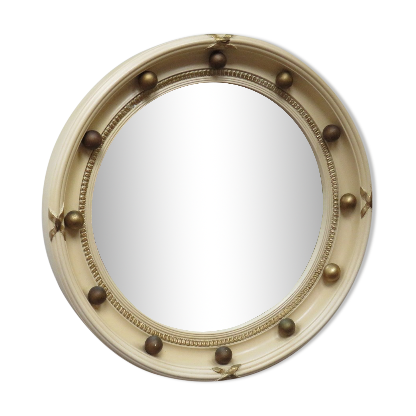 Vintage english butlers porthole convex mirror