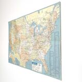 Vintage map USA 1970 America