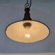 Industrial Green Enamel Military Pendant Lamp with Cast Aluminium Top, 1960