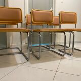 set of 6 chairs by Marcel Breuer Cesca B32 skaï 1960