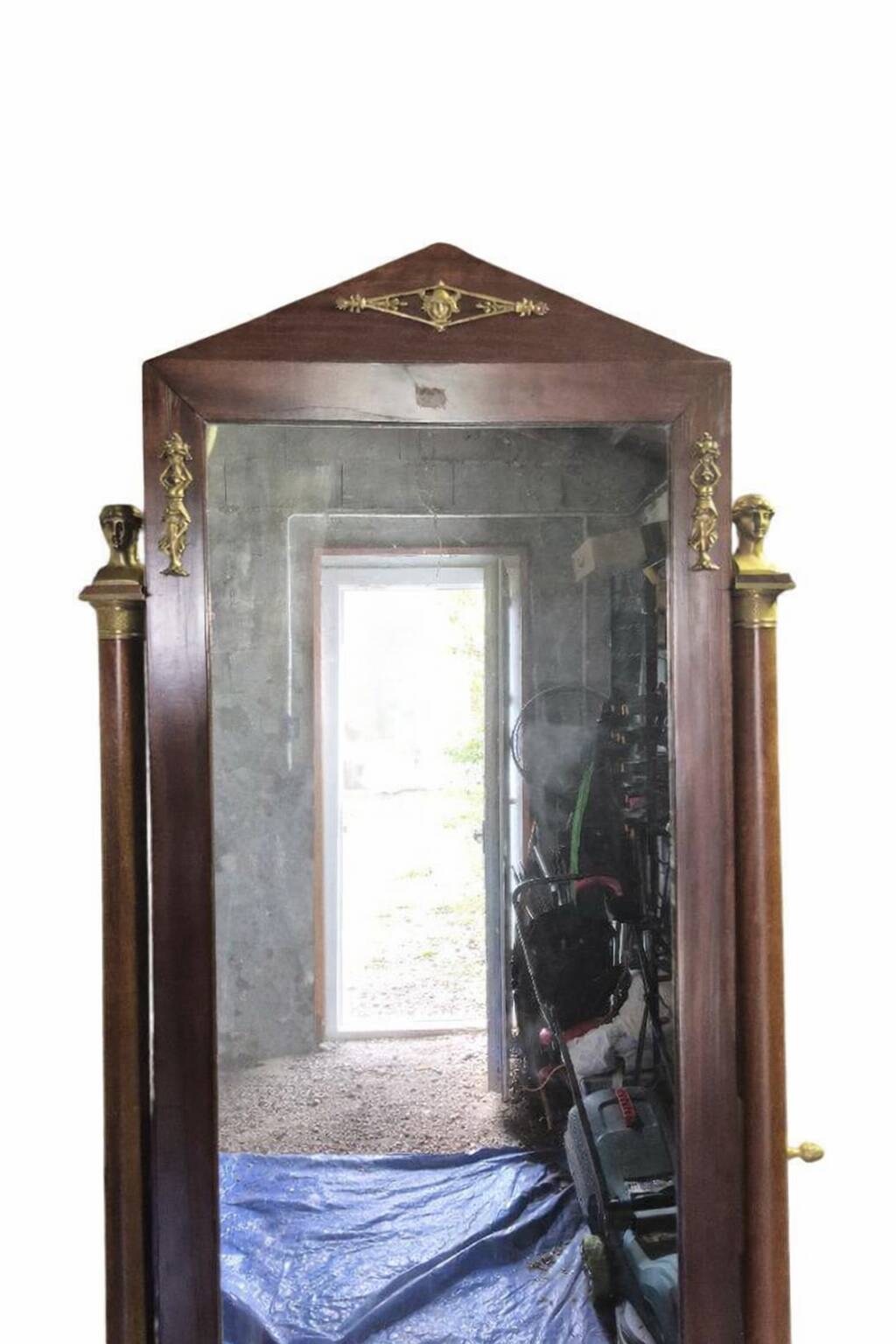 full-length mirror in mahogany Empire style