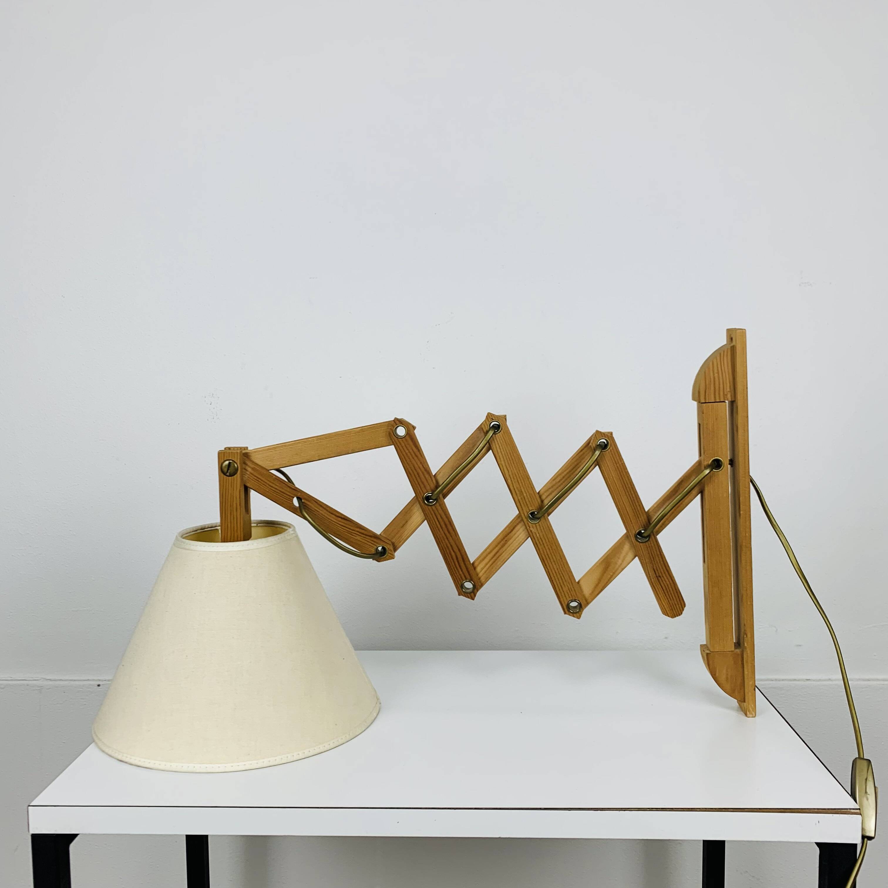 60s accordion wall light, pine