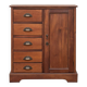 Ce meuble est buffet vintage en bois massif, avec une finition brun