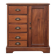 Ce meuble est buffet vintage en bois massif, avec une finition brun