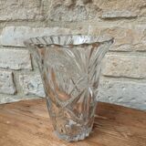 Ancien vase en verre moulé H20.5cm