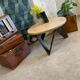 Round coffee table with steel legs