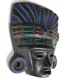 Masque Maya noir en terre cuite, années 70