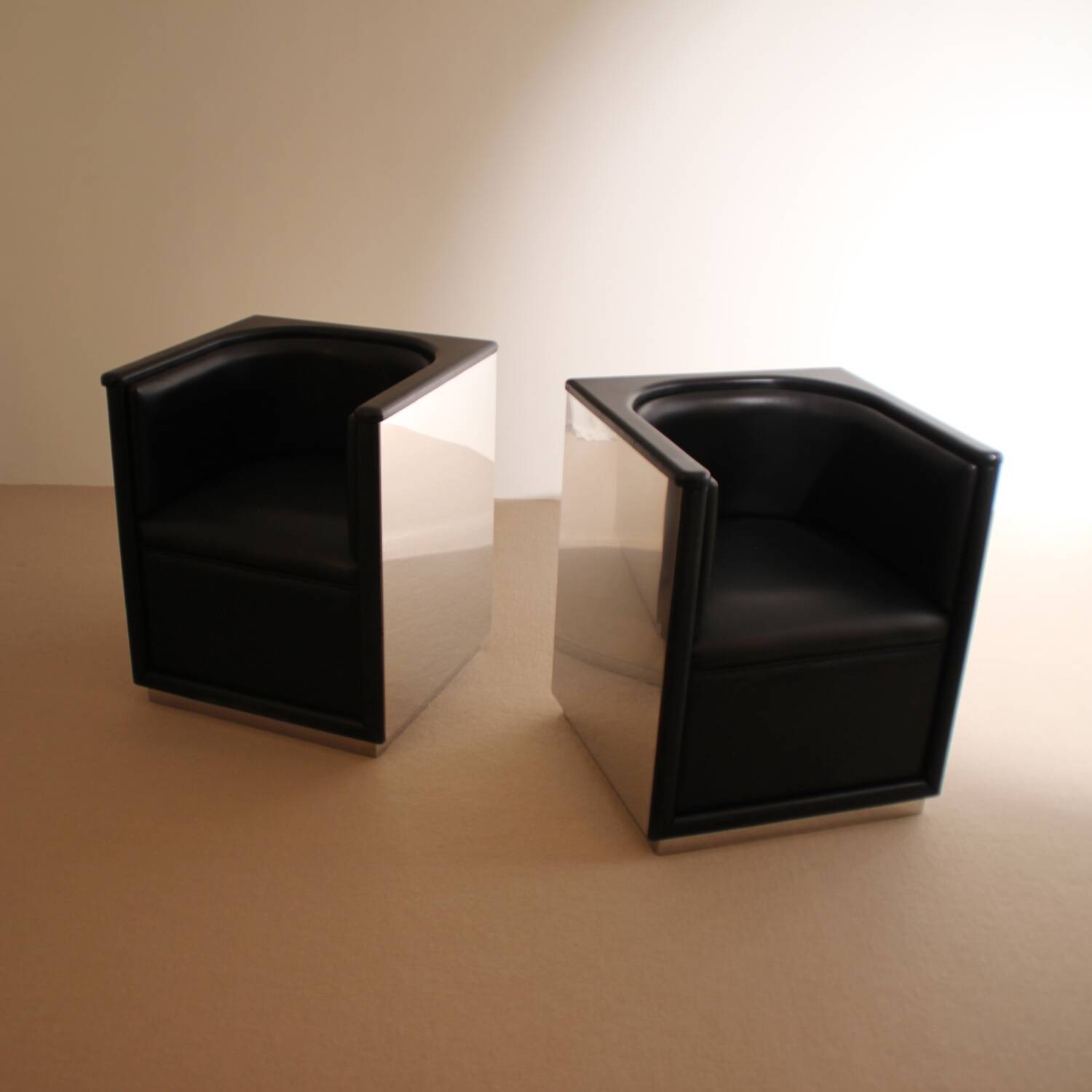 Pair of Inox Armchairs | Germany 1980s