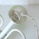 Vintage Elegant Pendant Lamp, Shabby Chic White Chandelier, Mint Green