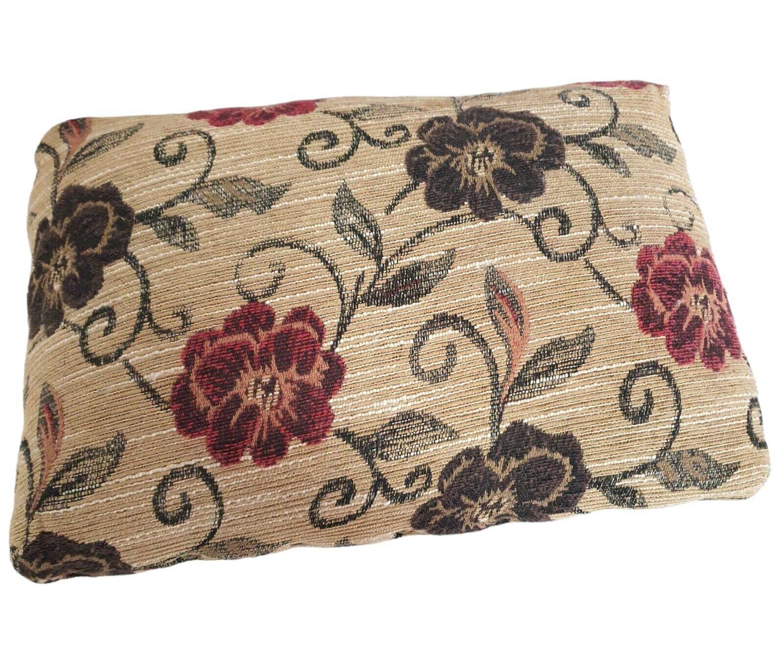 Foot Rest Stool Upholstered Floral Velvet Fabric With Drawer Vintage Deco