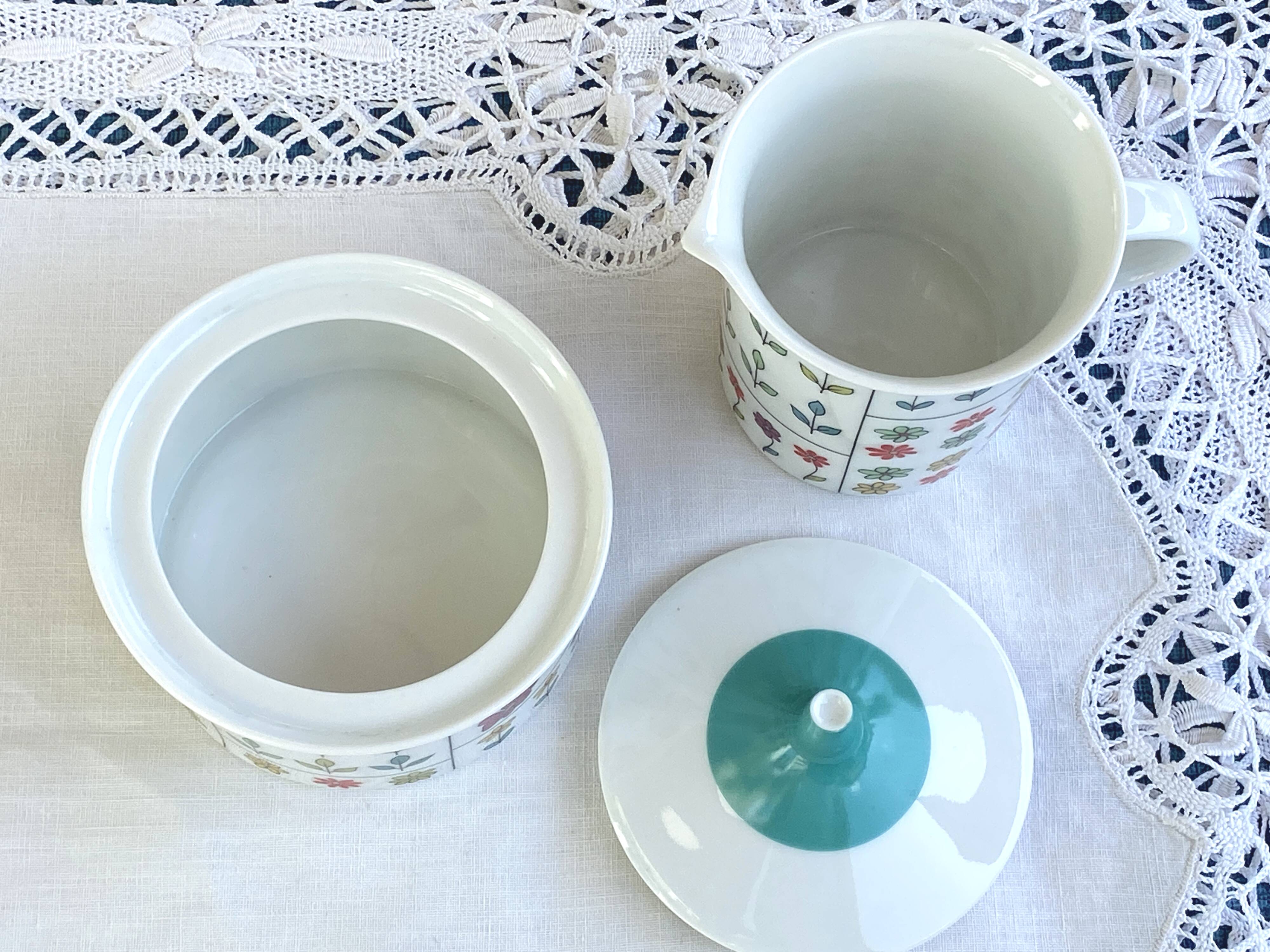 Vintage Rosenthal Design Baumann Pucci Porcelain Sugar Bowl and Pot - 1960