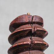 Antique art deco french turned oak floor lamp
