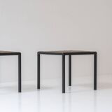 Set of 2 identical square slate stone coffee table from the 1950’s.