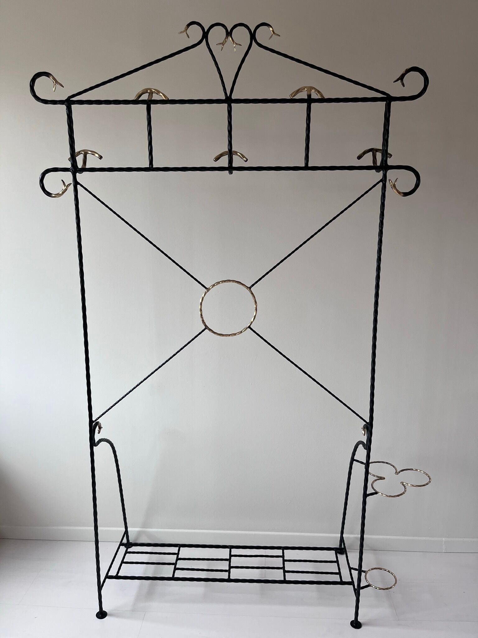 Wrought iron coat rack