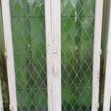 Suite of 8 windows with stained glass - 20th century