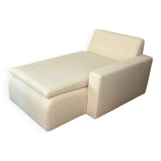 Aldo cream bouclé wool right-hand chaise longue, the Socialite Family