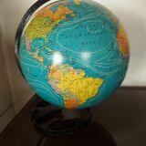 Globe terrestre , Mappemonde vintage tarides , 1977