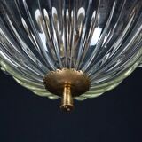 Suspension Art Déco Seguso en verre de Murano transparent. Italie, années 1940.