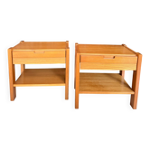 Vintage Simat bedside tables in elm – 1970