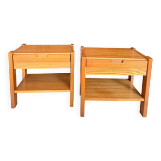 Vintage Simat bedside tables in elm – 1970