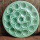 Vintage French Oyster Tray in turquoise Majolica