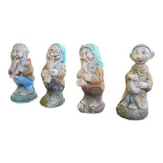 4 cement garden gnomes