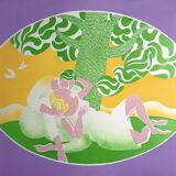 Albert zavaro, le couple, 1975. lithographie originale signée au crayon