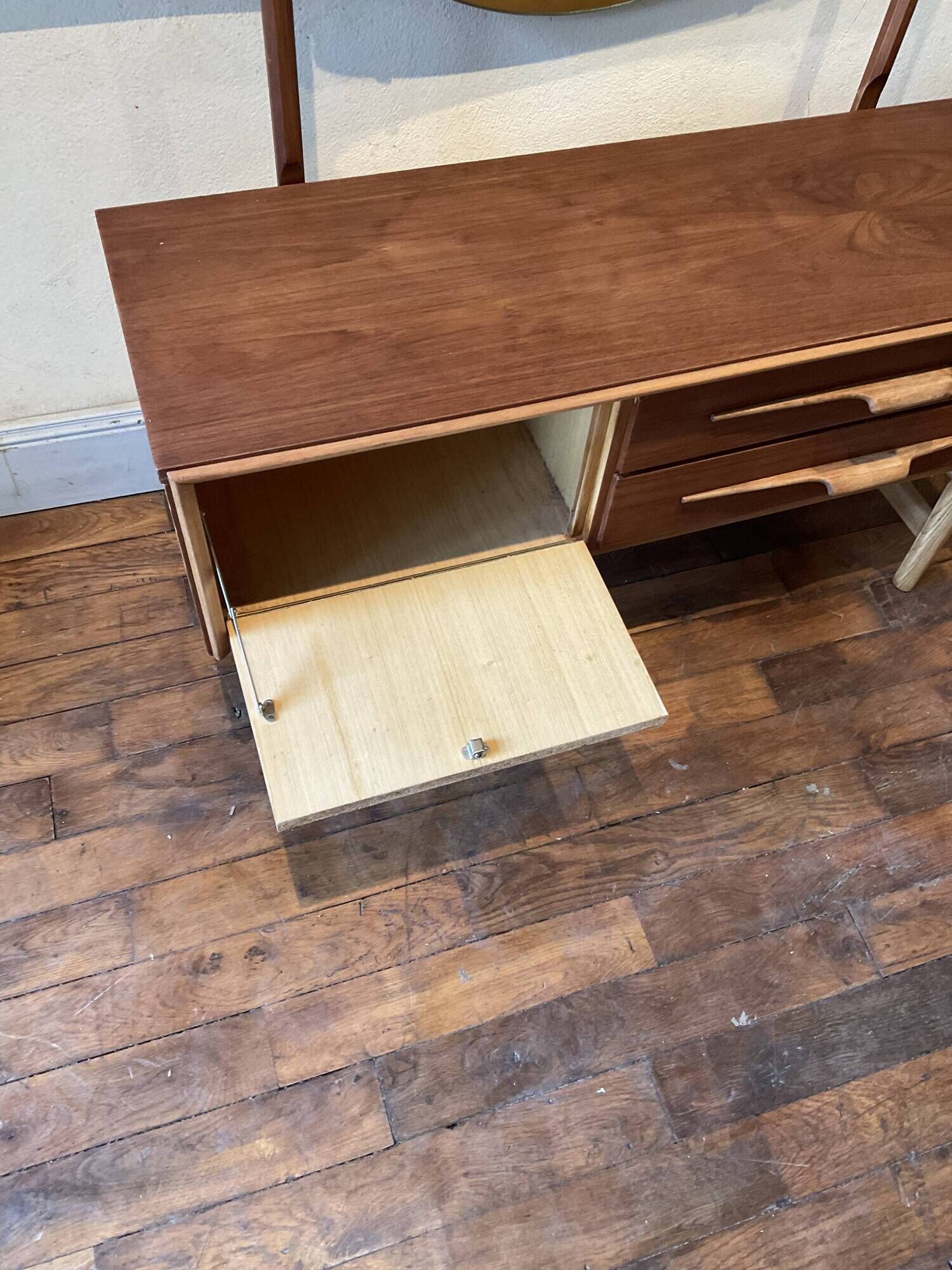 Vintage 1960s Danish Scandinavian dressing table chest of drawers with 2 drawers