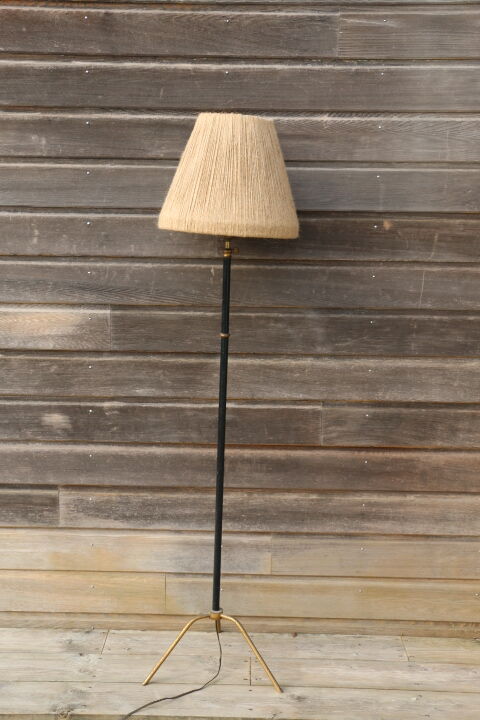 Floor lamp brass lacquered metal 1950